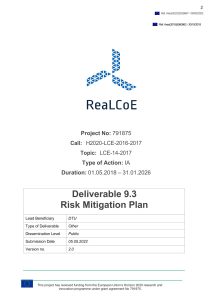 ReaLCoE Risk mitigation plan